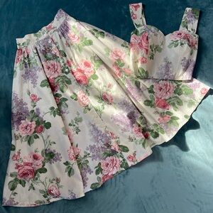 1990s VINTAGE Moda Floral Skirt Set